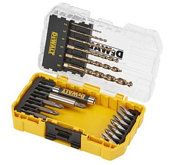 DeWALT Zubehör DT70711-QZ 19-teiliger Metall-Bohrer-Satz HSS-G (2mm-8mm) und Schrauben-Bit-Satz