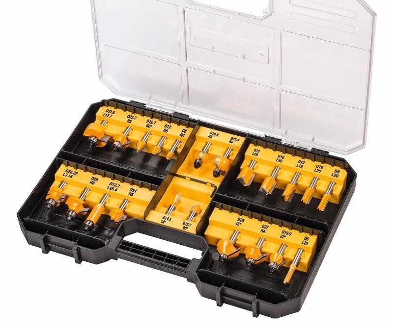 DeWALT Zubehör DT90017-QZ Fräser Set 22-Teilig