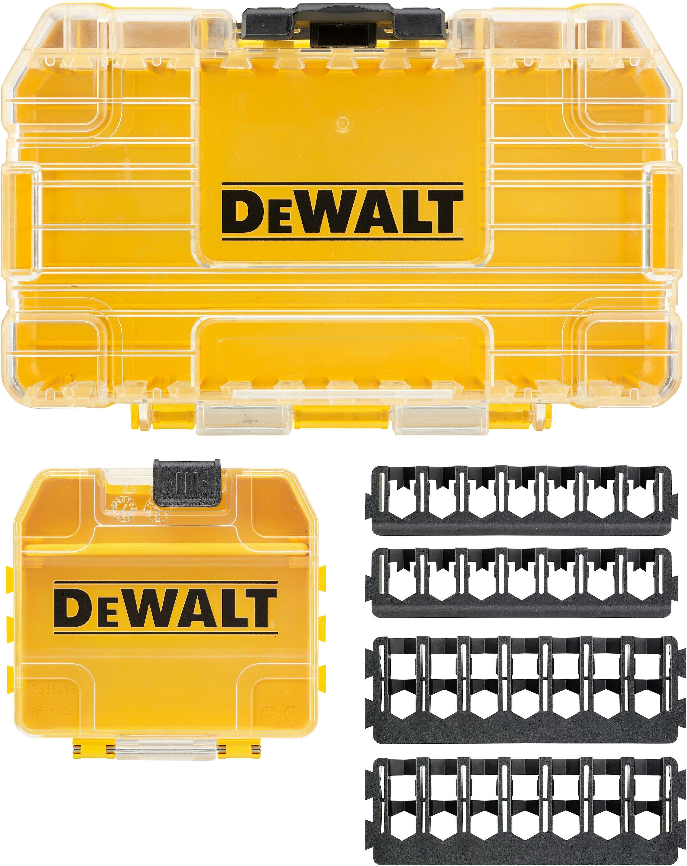 DeWALT Zubehör DT70801-QZ TOUGH CASE Größe klein leer x1 + TicTac leer x1 + 25mm 7 Stück Halter x2 + 57mm 7 Stück Halter x2