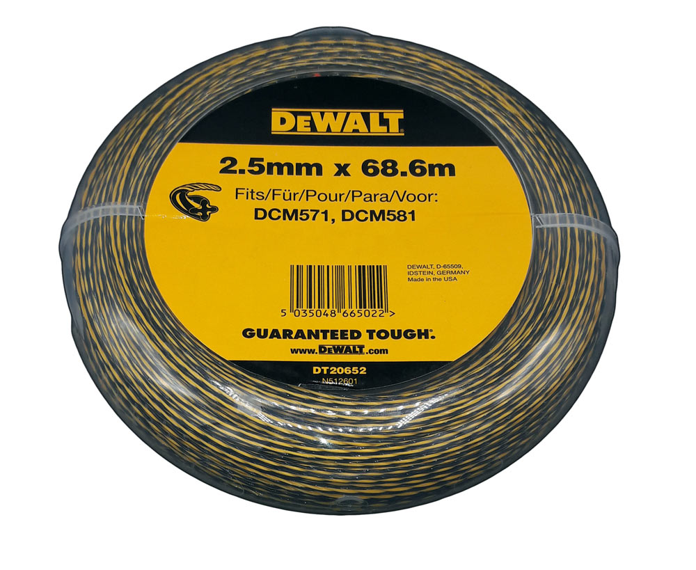 DeWalt Zubehör DT20652-QZ Ersatz-Grasschneidedraht 2,5 mm x 68,6 mtr DCM571/DCM581