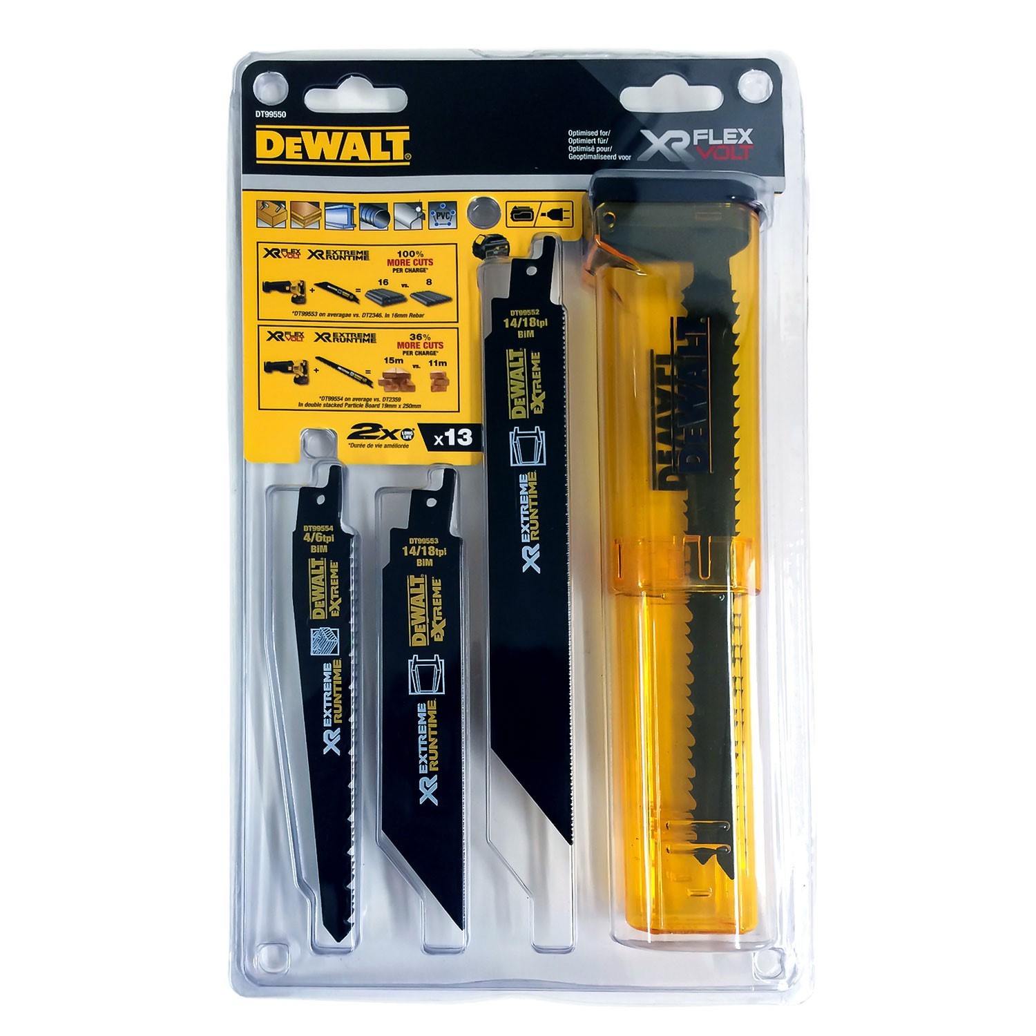 DeWalt Zubehör DT99550-QZ Säbelsägeblätter set,13-teilig