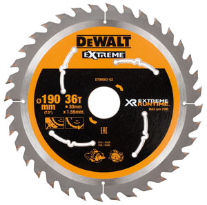 DeWalt Zubehör DT99563-QZ Kreissägeblatt XR,190mmx30mm,36T,CSB