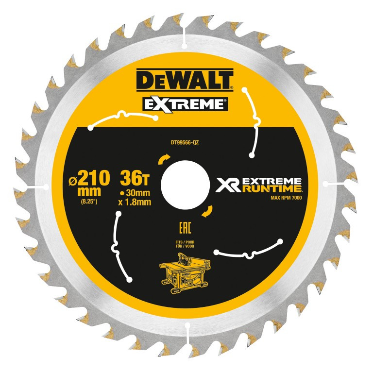 DeWalt Zubehör DT99566-QZ Kreissägeblatt XR,210x30mm,36,Tands