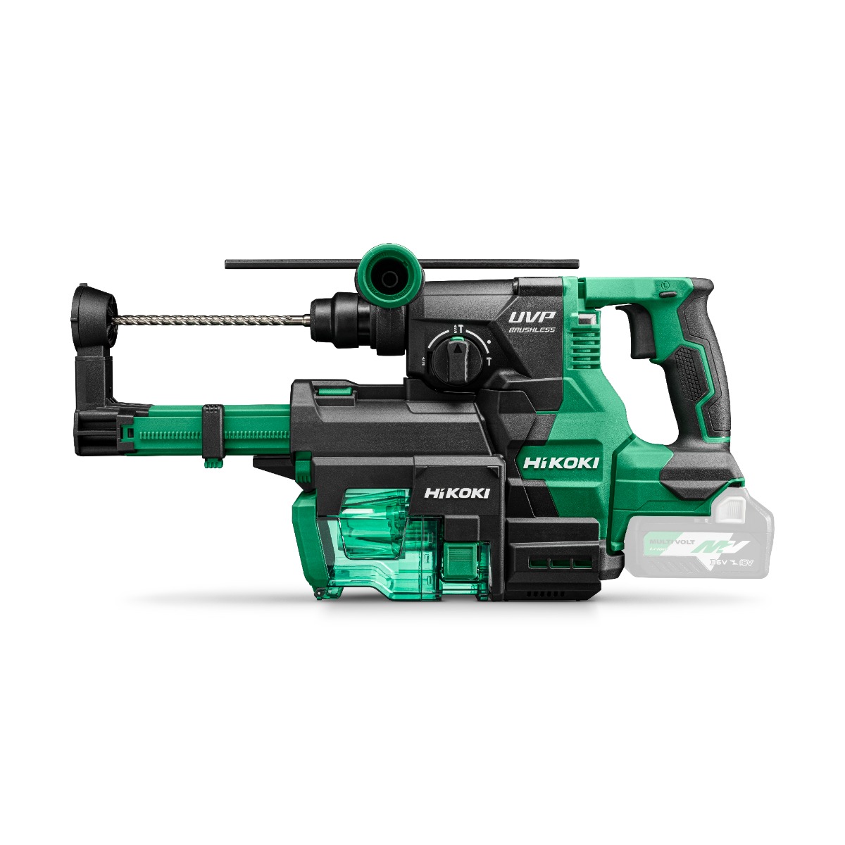 HiKOKI DH3628DAW3Z Multivolt-Akkuhammer 36V ohne Batterien und Ladegerät im HSC III-Koffer + Staubabsaugung