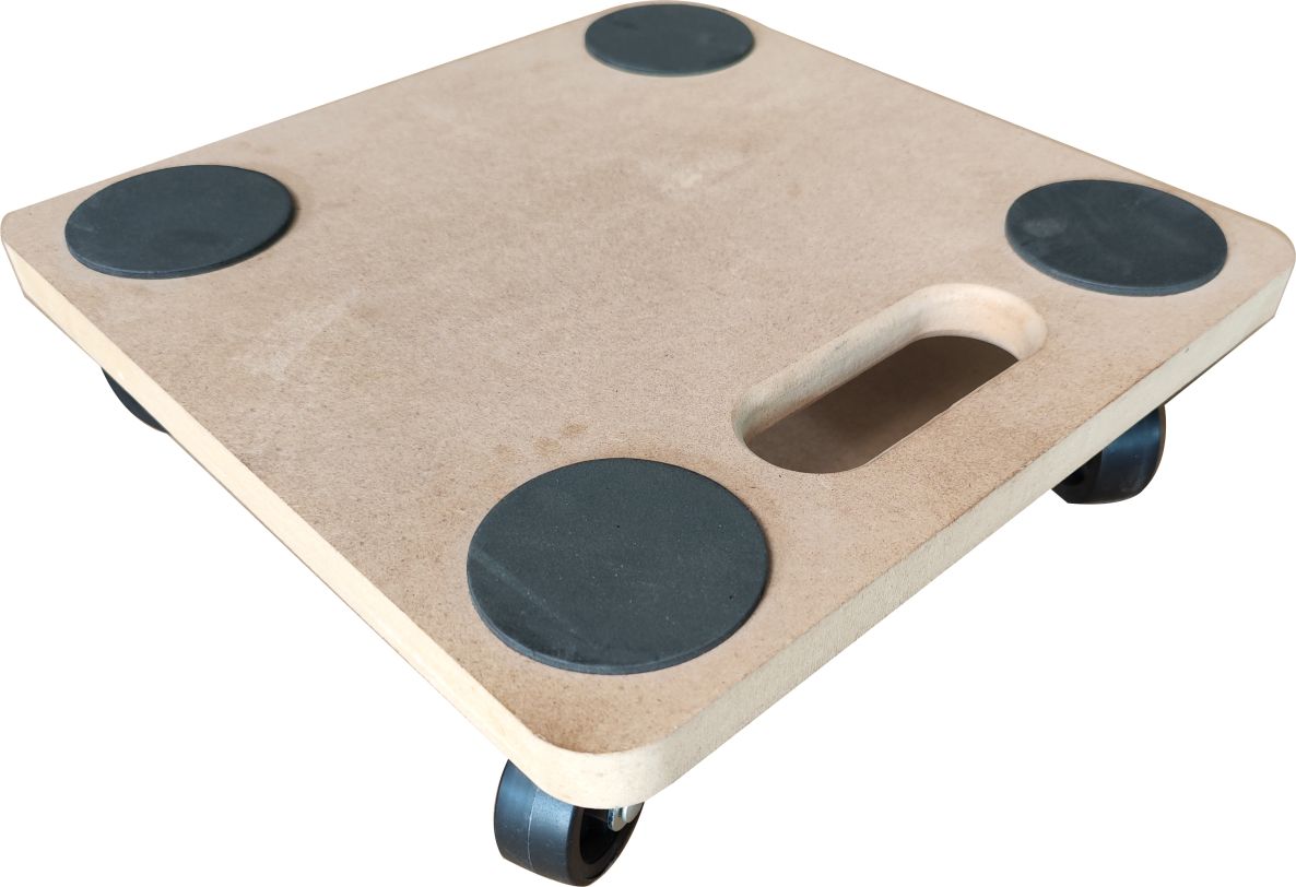 DIGGERS DIG771 MDF-Roller, 29x29cm, 200kg Kapazität, 50mm harte PP-Räder, FSC 100%
