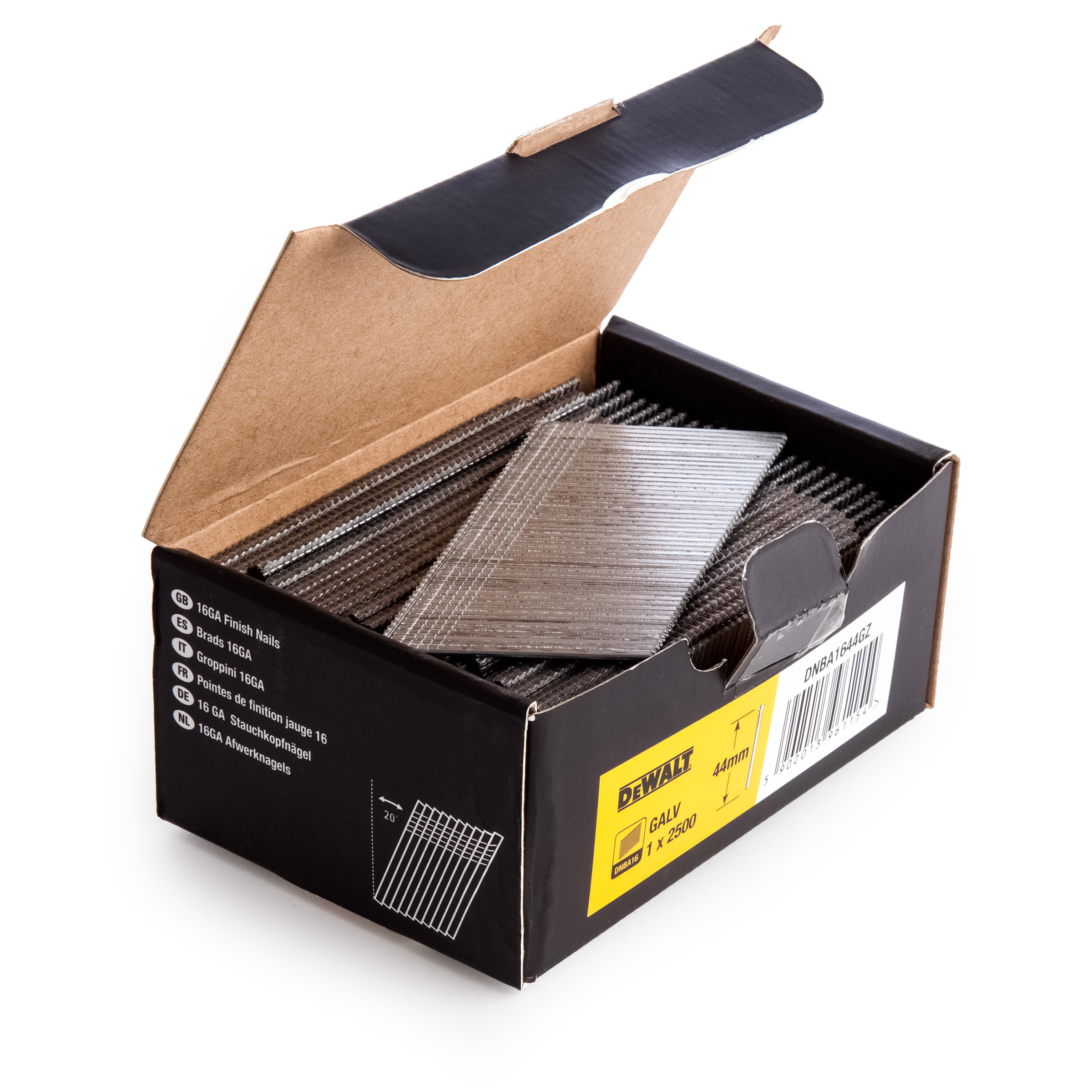 DeWalt Zubehör DNBA1632GZ Stauchkopfnagel 16 Gauge Angewinkelt 20° Galva 2500 Stück 32mm