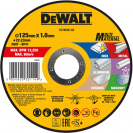 DeWalt Zubehör DT20595-QZ Multi-Material-Trennscheibe -125 x 22,23 x 1,0 mm