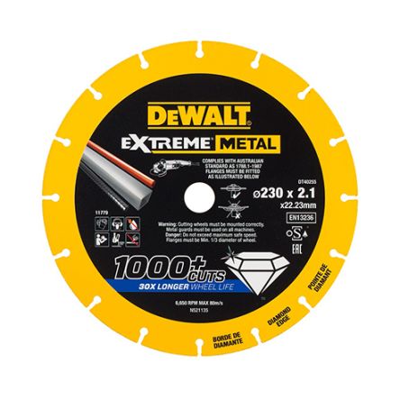 DeWalt Zubehör DT40255-QZ Extreme Metal Trennscheibe Metall 230 x 22,23 x 2,1 mm