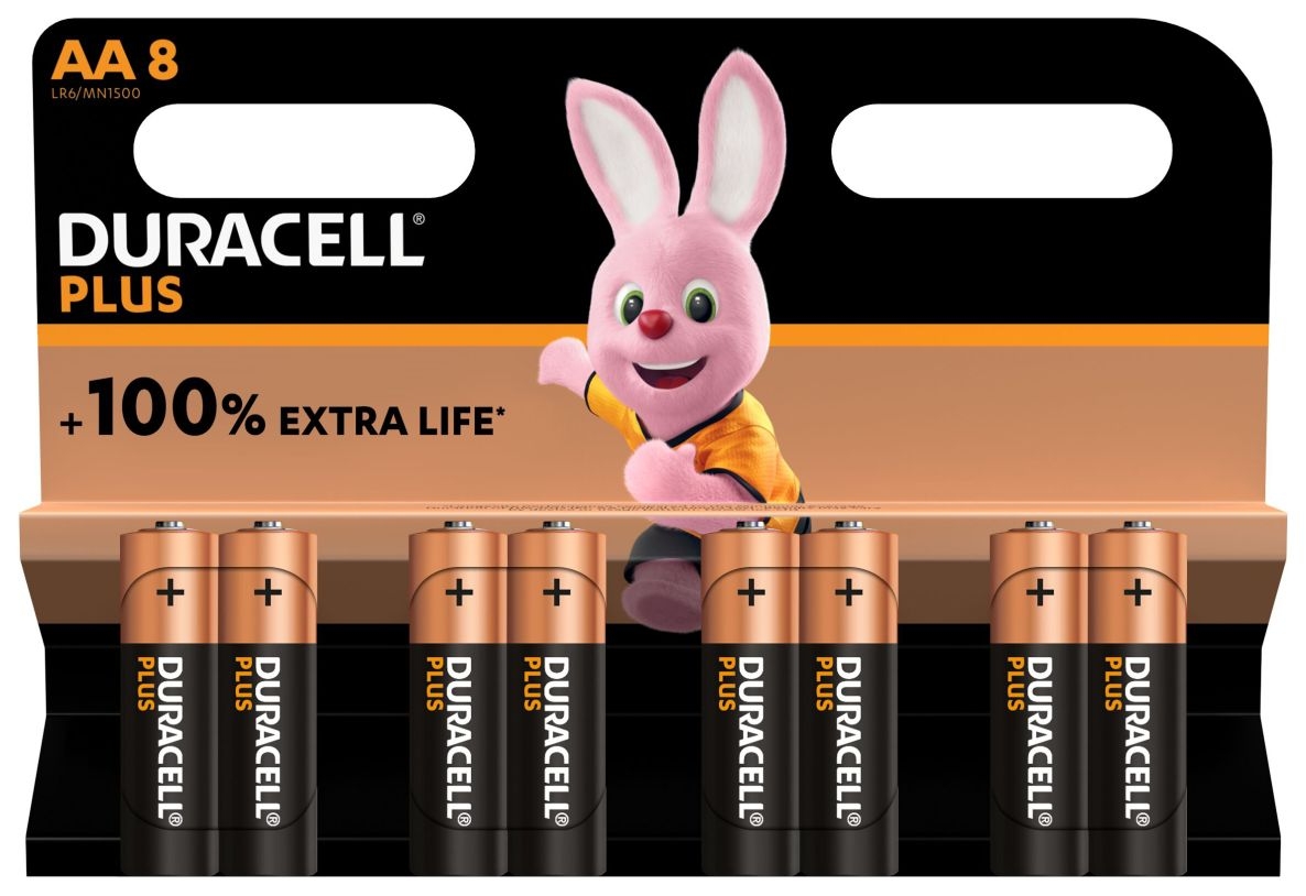 Duracell D140899 Alkaline Plus 100 AA 8 Stck.