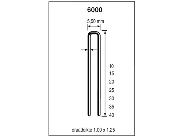 Dutack 5028031 Heftklammern 6000 Serie 25mm Verzinkt 5000 Stk.