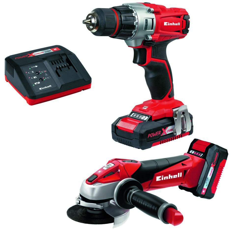 Einhell 4257211 TE-TK 18 Li Kit (CD+AG) Maschinen-Set  18 Volt