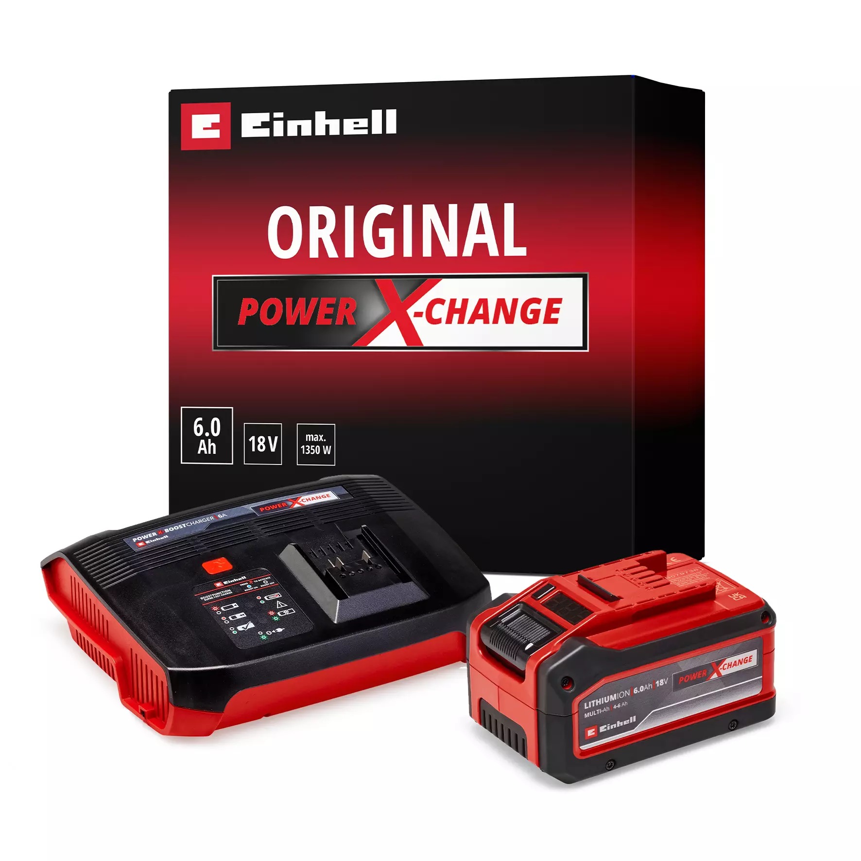 Einhell 4512143 PXC Starter Kit Akku 18 V 4,0-6,0 Ah und Schnellladegerät im Karton