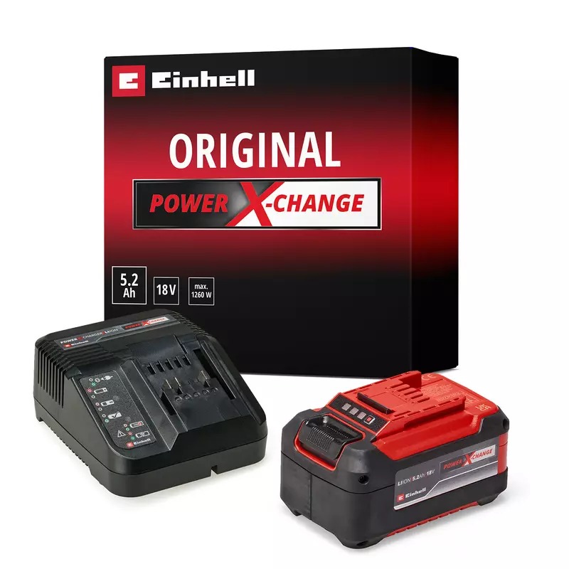 Einhell 4512147 Plus Starter Kit Akku 18 V 5,2 Ah inkl. Schnellladegerät im Karton