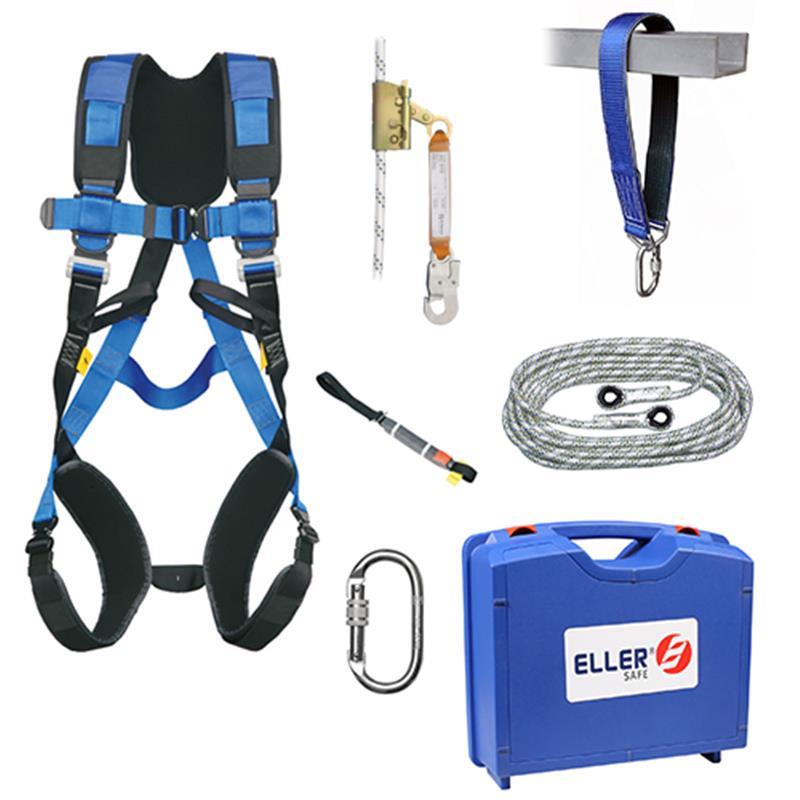 ELLERsafe FP-SET-HD-PROFI Fallschutzset Schrägdächer Profi Größe M-XL