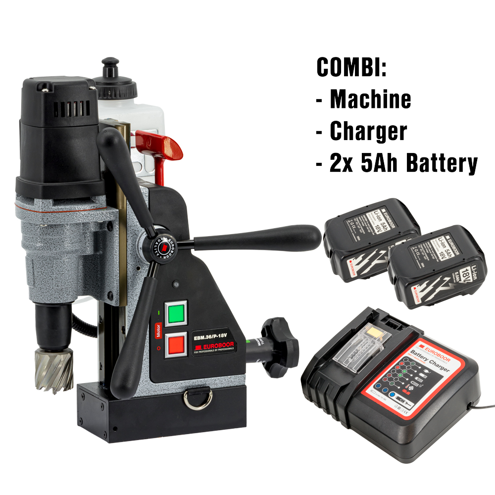 Euroboor 11036809113004 EBM.36/P-18V 5Ah Akku-Magnetkernbohrer 36mm 18V 5.0Ah Li-Ion