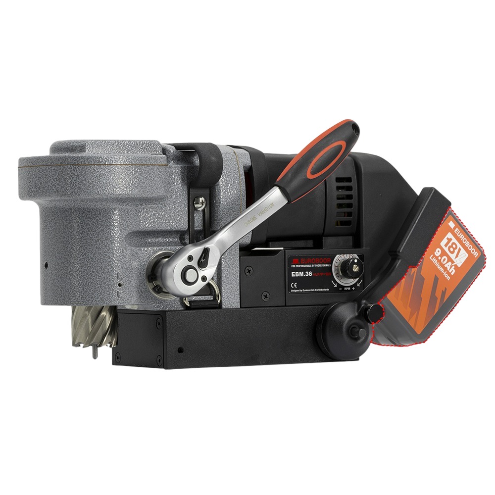 Euroboor 11036800130004 EBM.36+LP/P-18V Accu-Magnetkernbohrer Ø36 mm 18 V exkl. Akku und Ladegerät im Karton