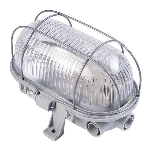Eurolux 66.021.02 Bauleuchte LED Bulleye 60-D - grau - E27 - Kunststoffgehäuse mit Drahtkorb