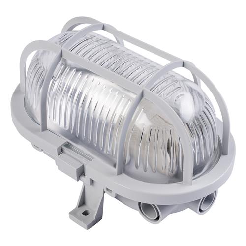 Eurolux 66.023.02 Bauleuchte LED Bulleye 60-P - grau - E27 - Kunststoffgehäuse mit Kunststoffdrahtkorb