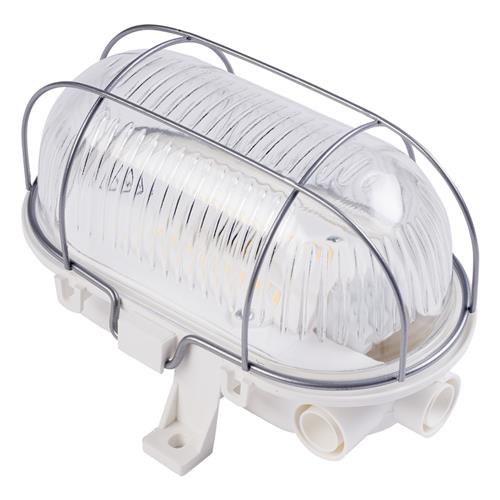 Eurolux 66.022.03 Bauleuchte LED Bulleye LED - weiß - Kunststoffgehäuse mit Drahtkorb