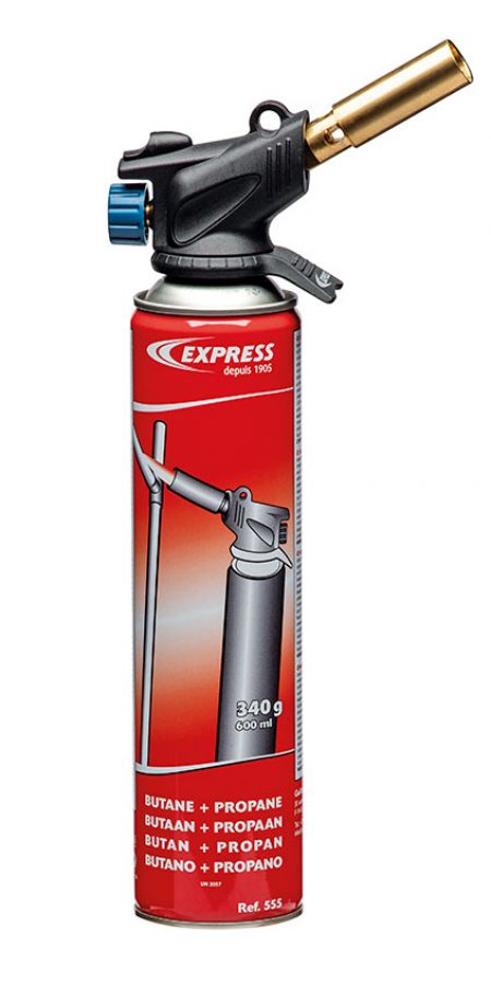 Express 342 342 Lötlampe / Gasbrenner mit Piezo, umschaltbar - inklusive Gaskartusche 555