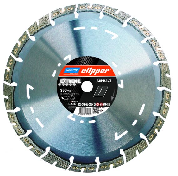 Norton Clipper 70184694911 Extreme Asphalt Diamant-Sägeblatt 400 x 25,4 mm Trocken/Nass 