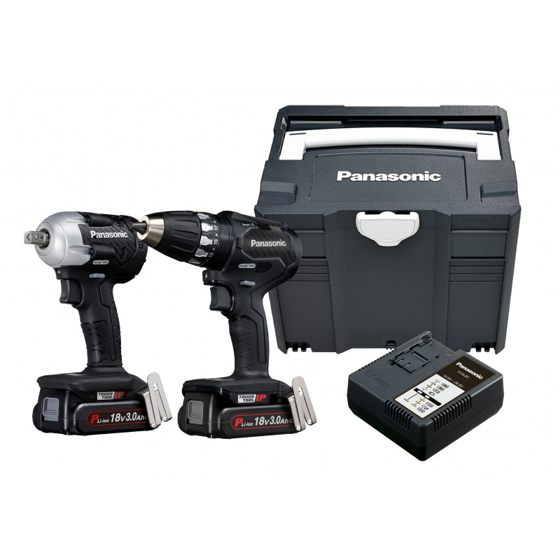 Panasonic EYC232PN2G Combo Set Akkubohrmaschine EY74A3 und Schlagschrauber EY75A8 18 Volt 3,0 Ah Li-Ion im Systainer