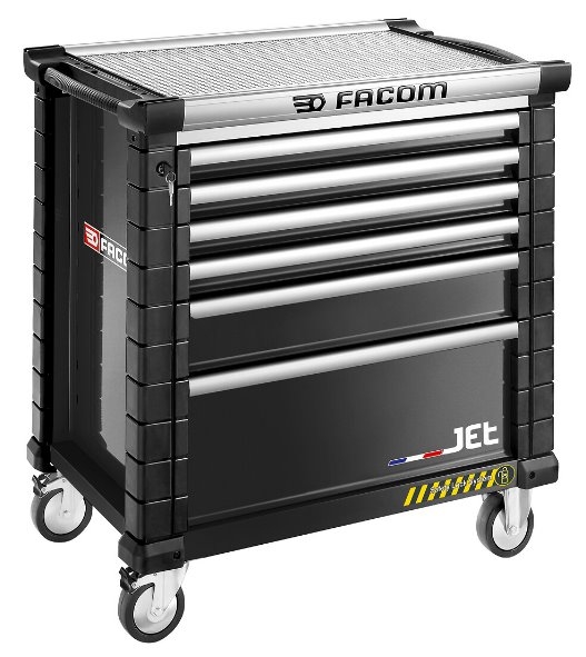 Facom JET.6NM4AS Werkzeugwagen Safety Lock 6 Schubladen M4 Schwarz