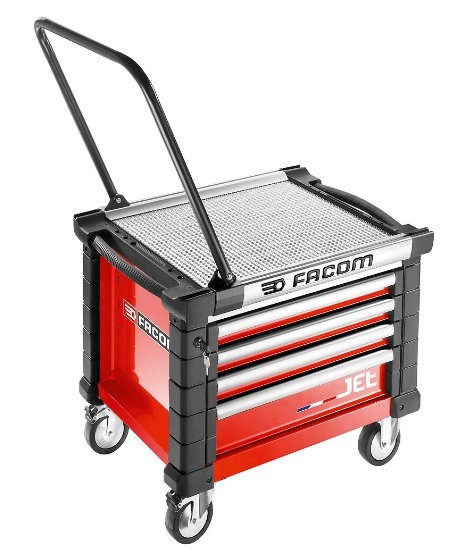 Facom JET.CR4M3A Jet Werkzeugwagen 4 Schubladen m3 niedrig rot
