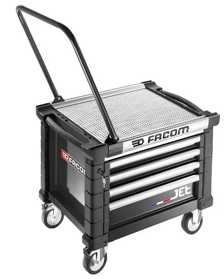 Facom JET.CR4NM3A Jet Werkzeugwagen 4 Schubladen m3 niedrig schwarz