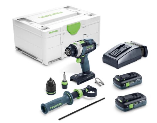 Festool 579371 TPC 18/4 TBX4,0 I-Plus Akku-Schlagbohrmaschinen, 2x 18 V, 4,0 Ah Akku und Schnellladeger&auml;t im Systainer