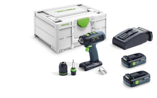 Festool 579370 T 18+3 TBX 4,0 I-Plus Akku-Bohrschrauber mit 2x 18 V 4,0 Ah Akkus und Schnellladeger&auml;t im Systainer