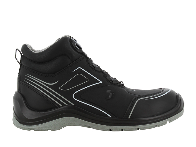 Safety Jogger FLOWS3MTLS Sportlicher metallfreier halbhoher S3 ESD-Sicherheitsschuh mit TLS-Verschluss schwarz
