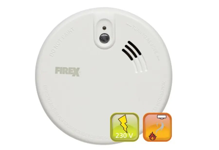 Firex 809-152040 KF20 Optisch koppelbarer Rauchmelder 230V mit 9V Backup