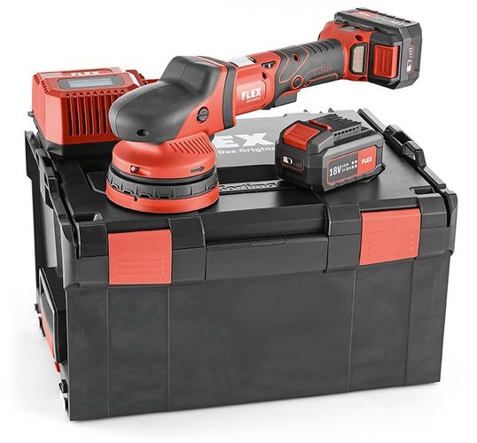 Flex-tools 438413 XCE 8 125 18.0-EC/5.0 Set Akku-Exzenterpolierer mit Zwangsantrieb 18,0 V