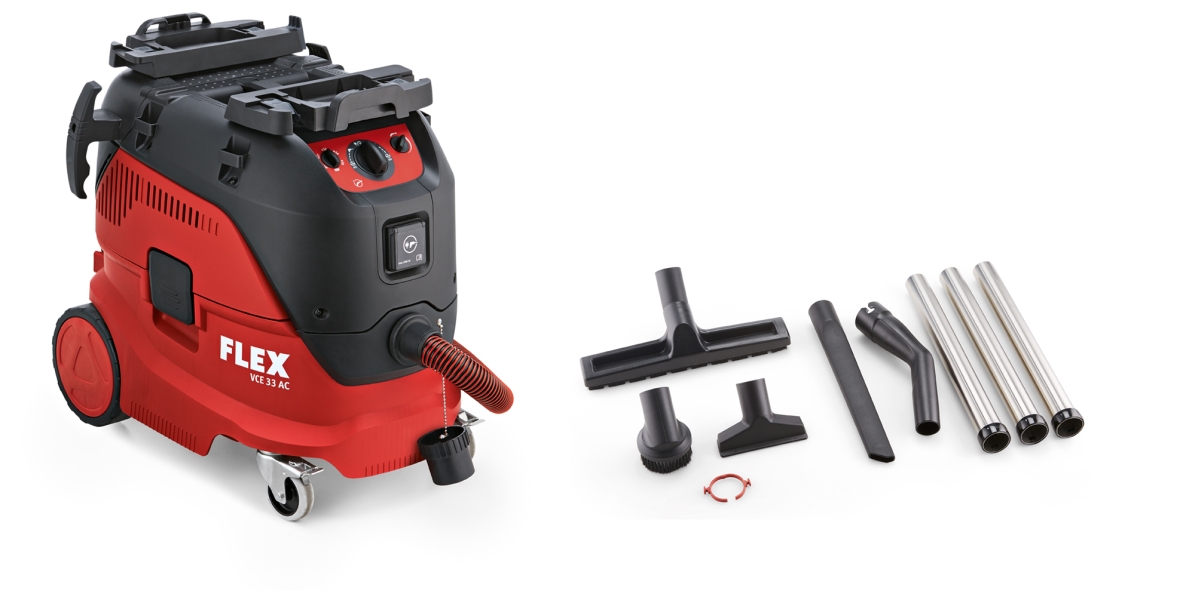 Flex-tools 465682 VCE 33 M AC-KIT Sicherheitssauger mit automatischer Filterabreinigung 30 l Klasse M