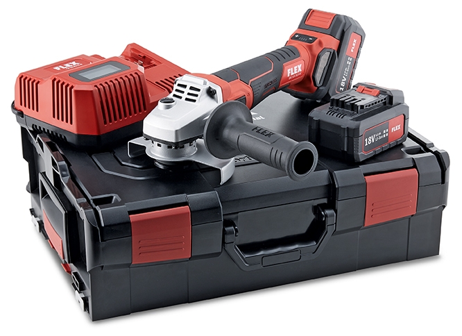 Flex-tools 499323 LBE 125 18.0-EC/5.0 Set Akku Winkelschleifer 18 Volt 5.0Ah Li-ion in L-Boxx