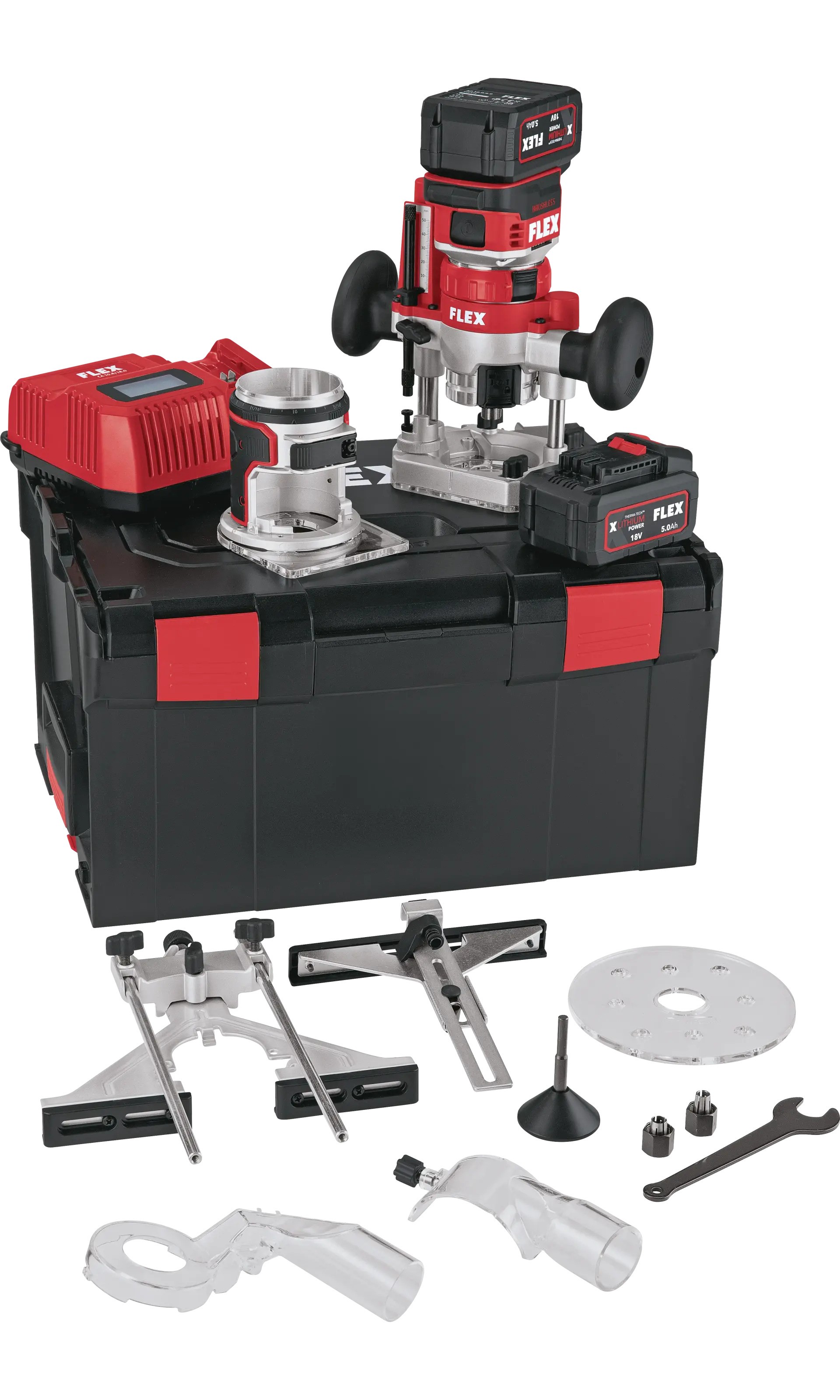Flex-tools 531636 CER 18.0-EC/5.0 Set Accu Kantenfräse 18V 5.0Ah Li-Ion in L-Boxx