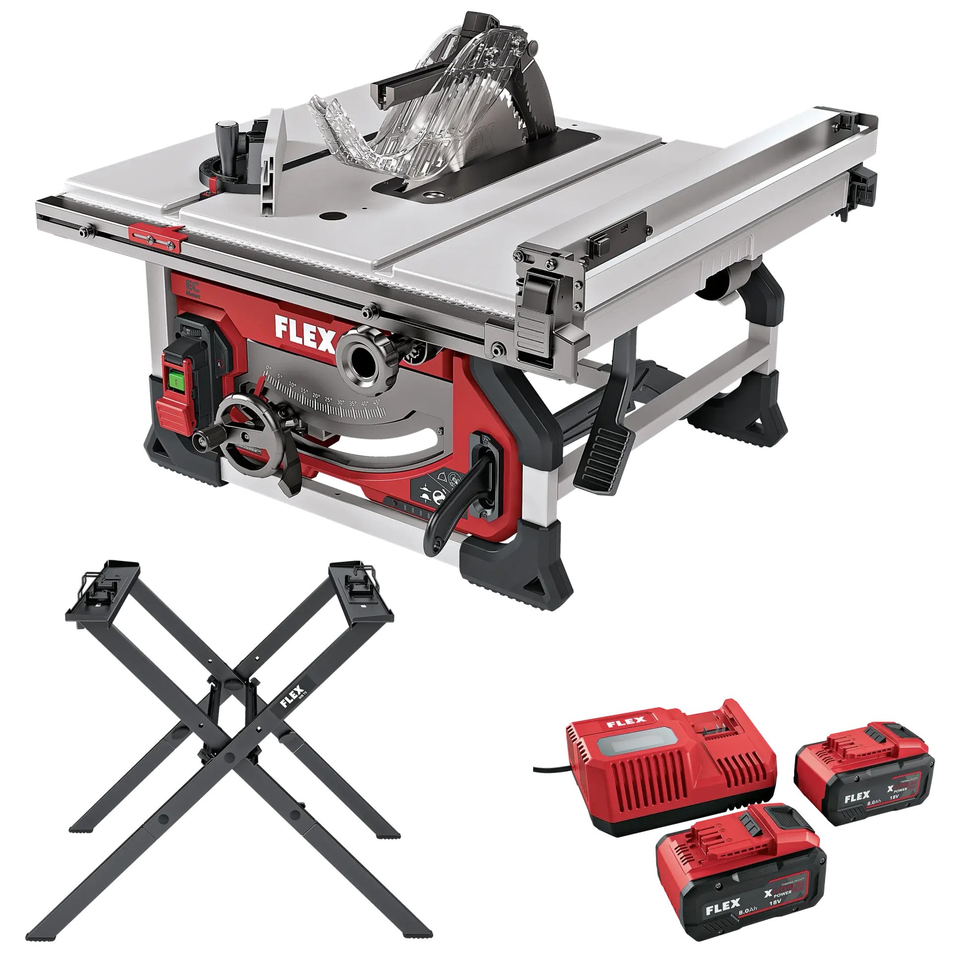 Flex-tools 535129 TS 92 18-EC Akku-Tischsäge 18 V 8.0Ah Li-Ion + Untergestell
