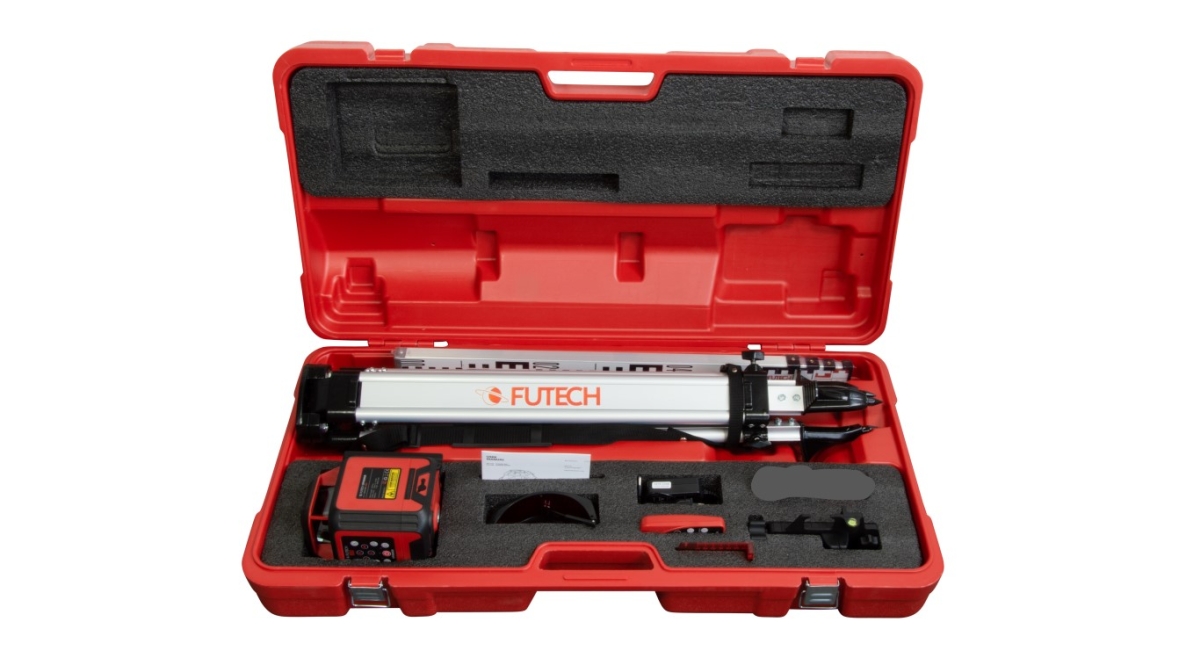 Futech 062.03R.CS Spinner Red Case Set Rotation Laser + Stativ + Stab im Koffer
