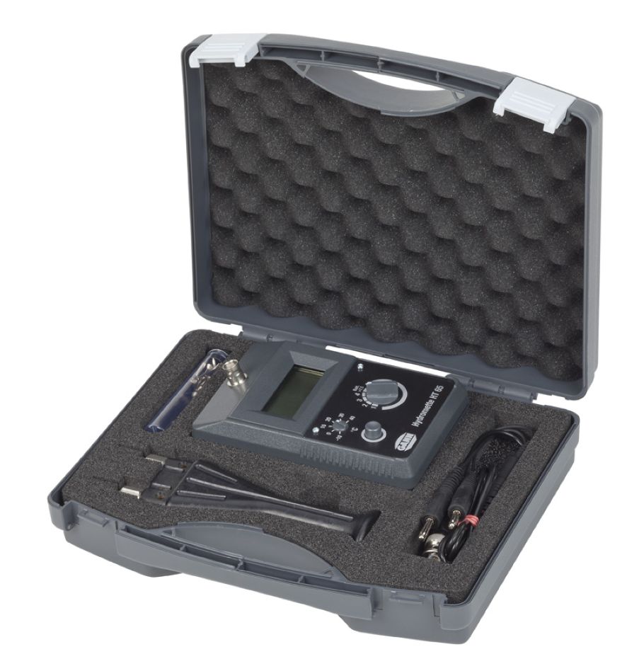 GANN 30002250 HYDROMETTE HT 65 Holzfeuchtemessgerät SET 1 - M 20 Schusselektrode, 10 Ersatzstifte 16 &amp; 23 mm, MK 8 Messkabel im Tragekoffer I