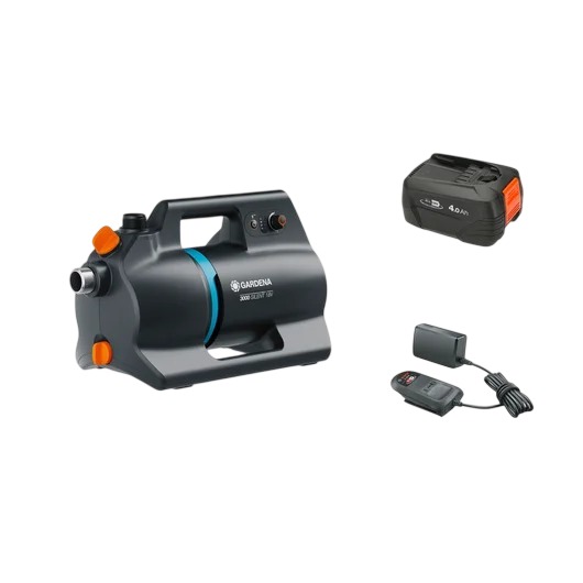 Gardena 14610-20 Akku-Bewässerungspumpe 3000 18V P4A Set inkl. 4 Ah und Ladegerät im Karton