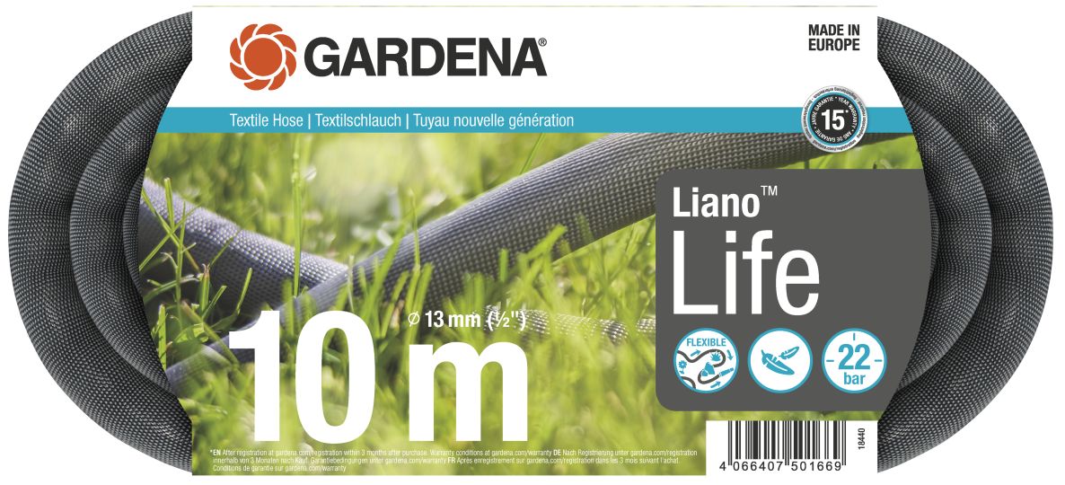 Gardena 18440-20 Liano Life Textilschlauch 10m