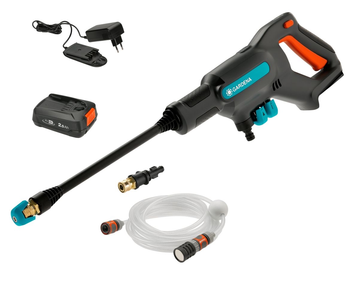 Gardena 14800-20 Akku-Mitteldruckreiniger AquaClean 24/18V P4A Ready-To-Use Set