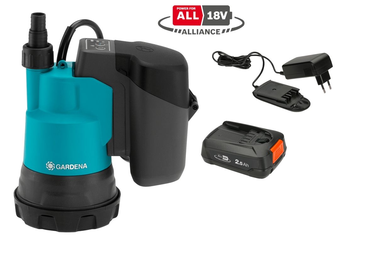 Gardena 14600-20 Akku-Tauchpumpe 2000/2 Clear 18-V-P4A-Set