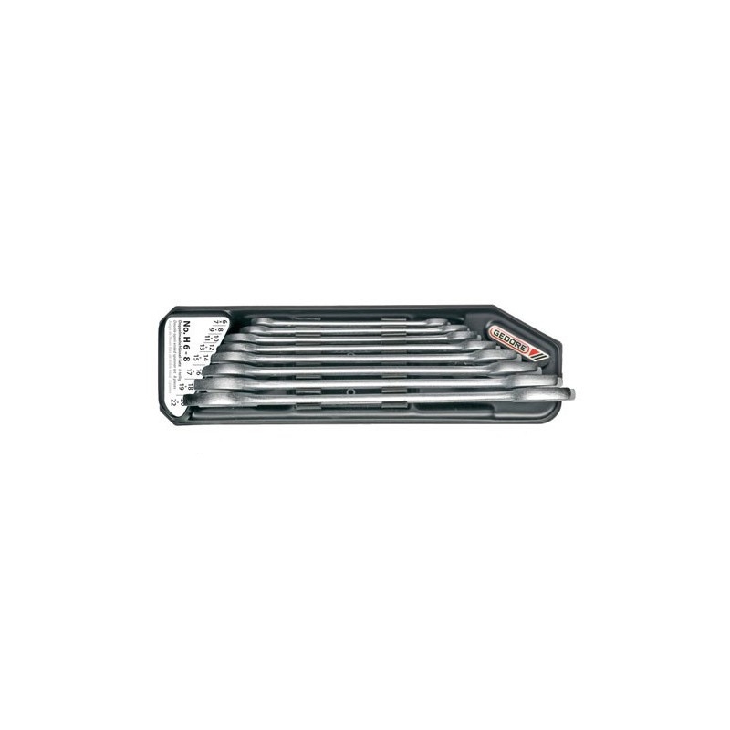 Gedore 6079750 Doppelmaulschlüssel-Satz B im Halter 12-teilig im Blister 6x7 - 30x32 mm