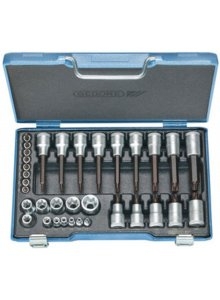 Gedore 6129440 19 TX 20 Steckschlüsselsatz 1/2"+1/4" 34 Stück TORX