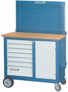 Gedore 6623990 Rollwerkbank mit Rückwand + Hakensortiment