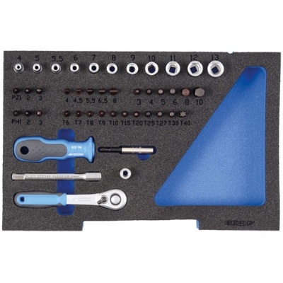 Gedore 2835886 1100 CT1-20 Steckschlüsselsatz + Einsatz für L-Boxx 136, 44 Teile