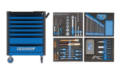 Gedore 3082105 Werkzeugwagen workster highline mit 147-teilig Werkzeugsortiment