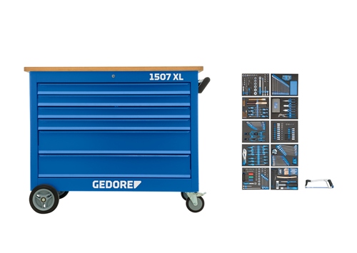 Gedore 3100065 1507 XLTS-308 Mobile Werkbank 6 Schubladen 308-teilig